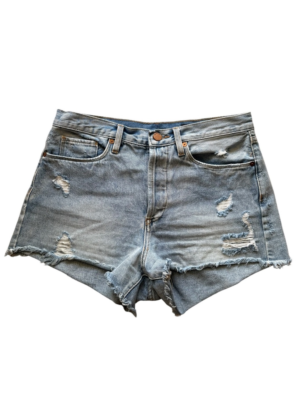 Blank NYC Light Blue Distressed Denim Jean Shorts Size Women’s 28 Relaxed Fit
